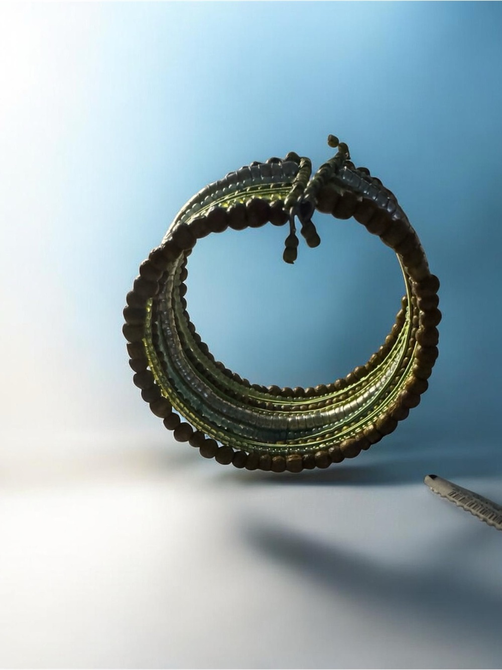 Chico's Green and Brown Multi-Row Beaded Coil Bracelet - Picture 5 of 7